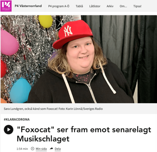 Bild från P4 om Saras intervju.